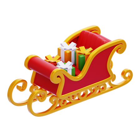 Weihnachtsmann Schlitten  3D Icon