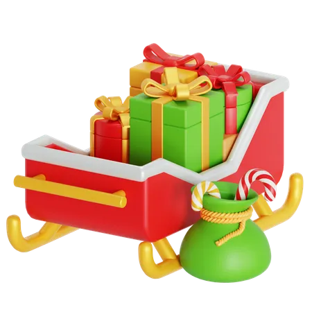 Weihnachtsmann Schlitten  3D Icon