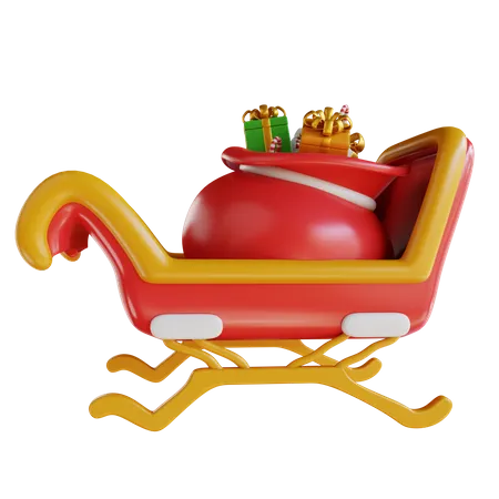 Weihnachtsmann Schlitten  3D Illustration