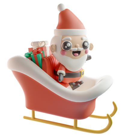 Weihnachtsmann-Schlitten  3D Icon