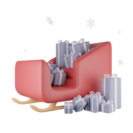 Weihnachtsmann-Schlitten  3D Icon