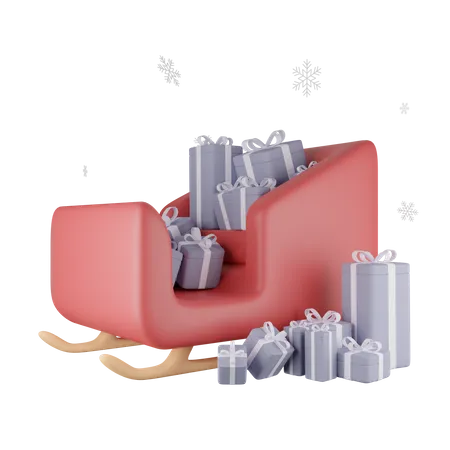 Weihnachtsmann-Schlitten  3D Icon