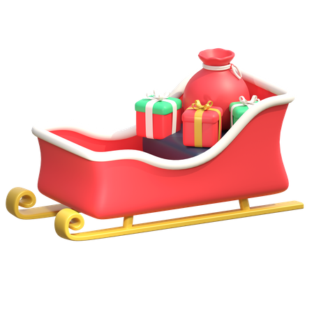 Weihnachtsmann Schlitten  3D Icon