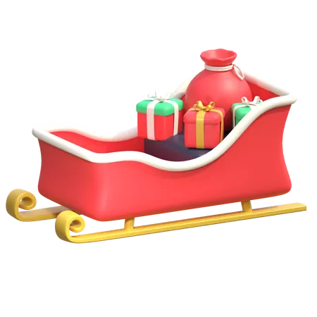 Weihnachtsmann Schlitten  3D Icon