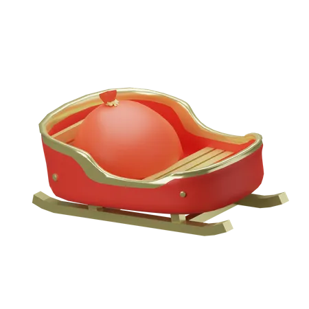 Weihnachtsmann Schlitten  3D Icon