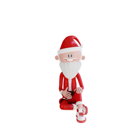 Weihnachtsmann sitzend pose  3D Illustration