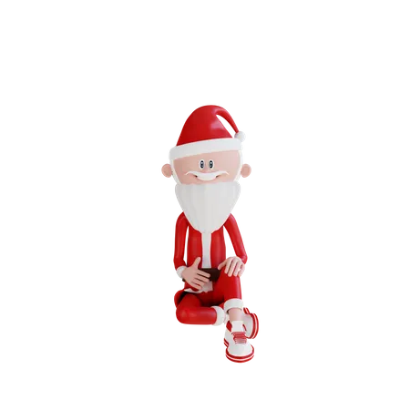 Weihnachtsmann sitzend pose  3D Illustration