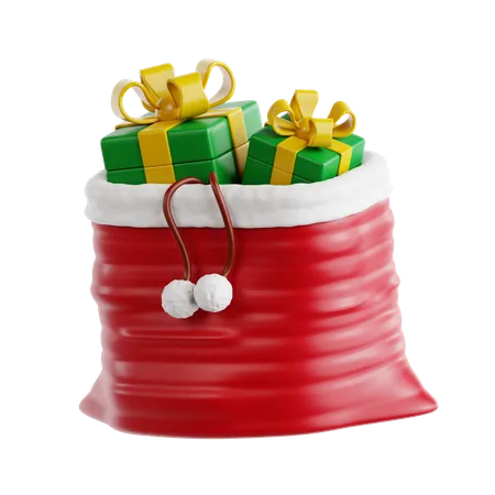 Weihnachtsmann-Tasche  3D Icon