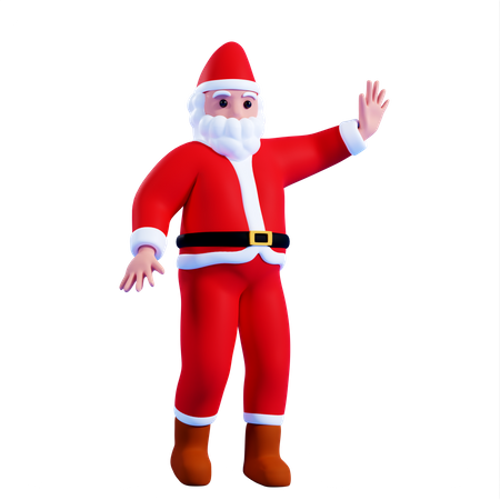 Weihnachtsmann zeigt Stoppgeste  3D Icon
