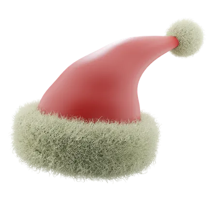 Weihnachten 3 D Weihnachtsmann Mutze Mit Realistischen Fell Illustration 3D Icon