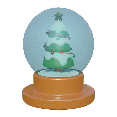 Weihnachtsschneekugel  3D Illustration