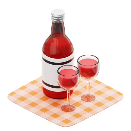 Wein  3D Icon