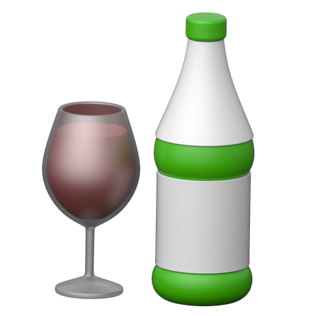 Wein und Glas  3D Icon