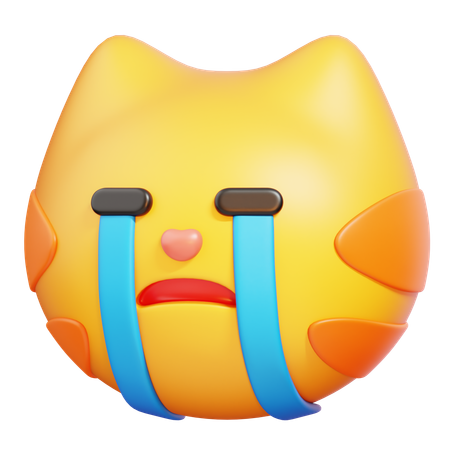 Weinende Katze Emoji  3D Icon