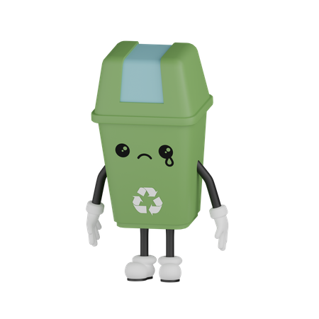 Weinender Mülleimer  3D Icon