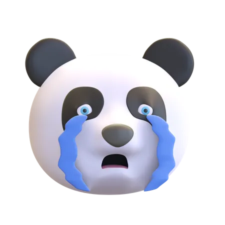 Weinender Panda Gesicht Emoticon Cartoon 3 D Render Illustration 3D Emoji
