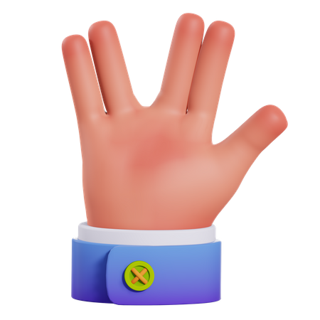 Weird hand gesture  3D Illustration