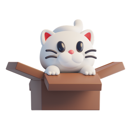 Weiße Katze  3D Icon