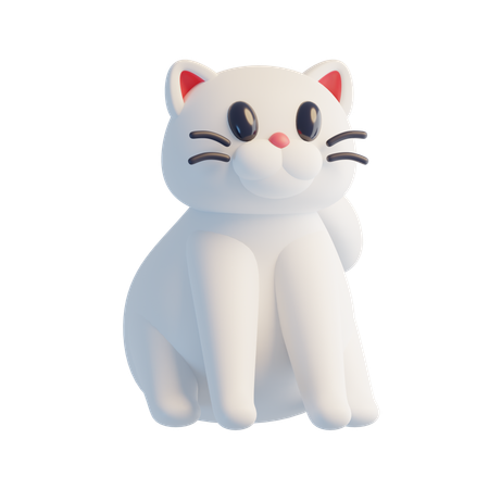 Weiße Katze  3D Icon