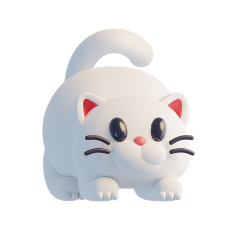 Weiße Katze  3D Icon