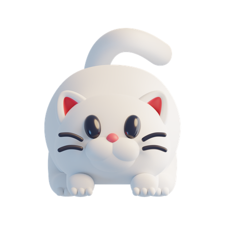 Weiße Katze  3D Icon