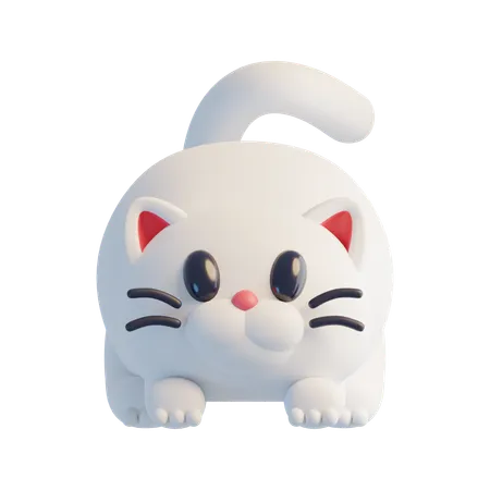 Weiße Katze  3D Icon