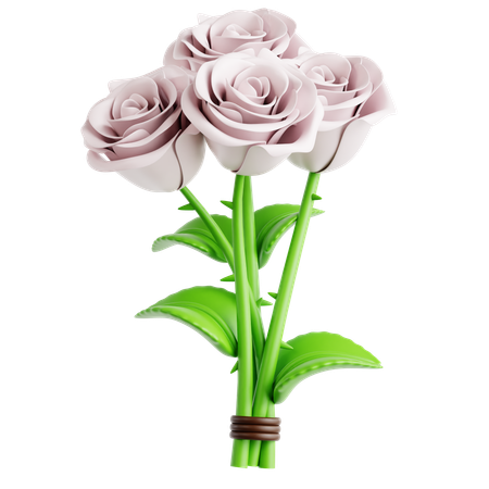 Weiße Rosen Blumenstrauß  3D Icon