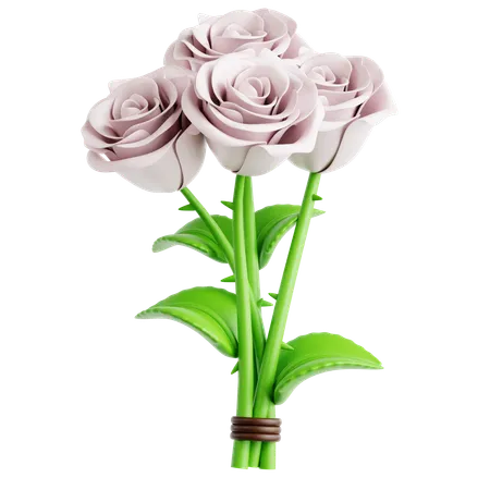 Weiße Rosen Blumenstrauß  3D Icon