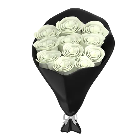 Blumenstrauß aus weißen Blumen  3D Illustration