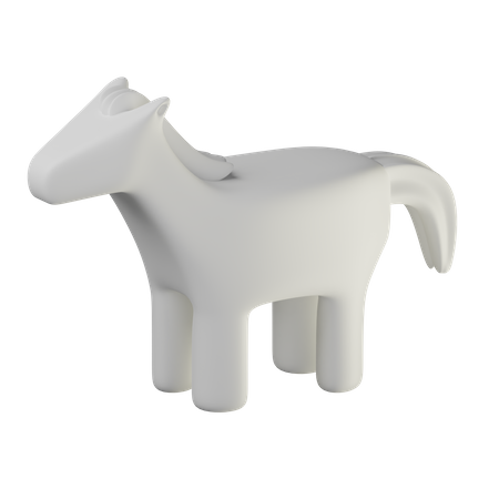 Weißes Pferd  3D Icon