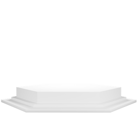Weißes Podium  3D Icon