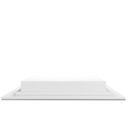 Weißes Quadratisches Podium  3D Icon