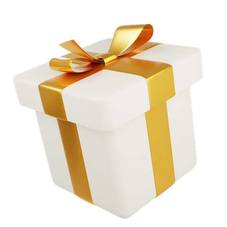 Geschenkbox aus Weißgold  3D Icon