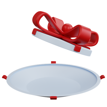 Weit geöffnete runde Geschenkbox  3D Icon