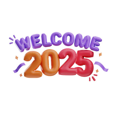 2025年を歓迎  3D Icon