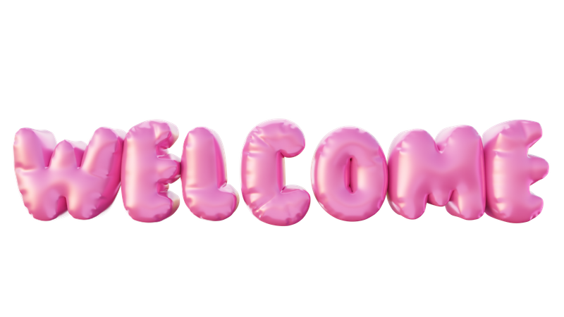 Welcome Balloon 3D Illustration