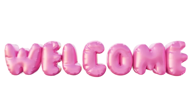 Welcome Balloon  3D Illustration