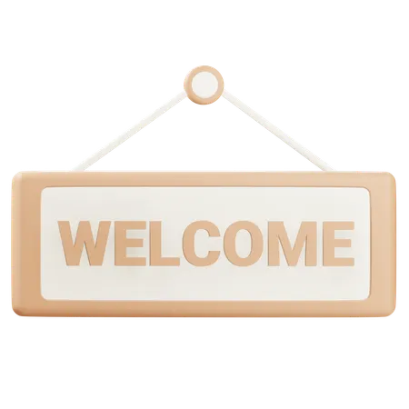 3 D Welcome Sign With Alpha Background 3D Icon