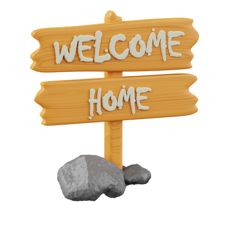 Welcome Wood Sign  3D Icon