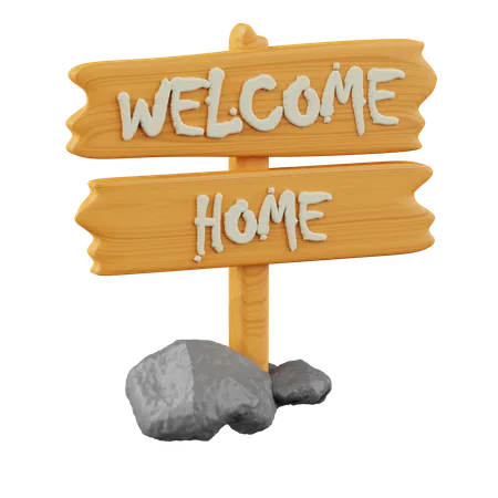 Welcome Wood Sign  3D Icon