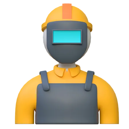 Welding Worker Wearing Safety Mask Labor Day Icon 3 D Illustration 3D Icon