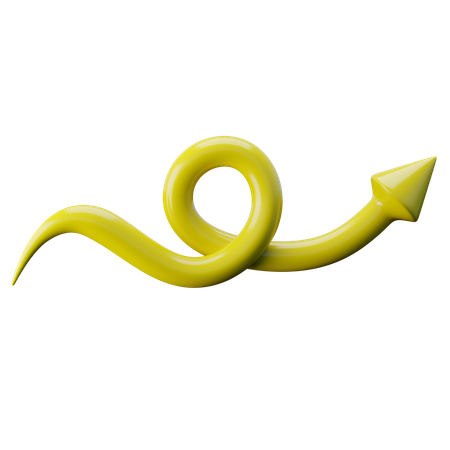 Welliger Kurvenpfeil  3D Icon