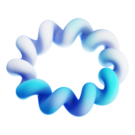 Wellenförmiger Kreis  3D Icon