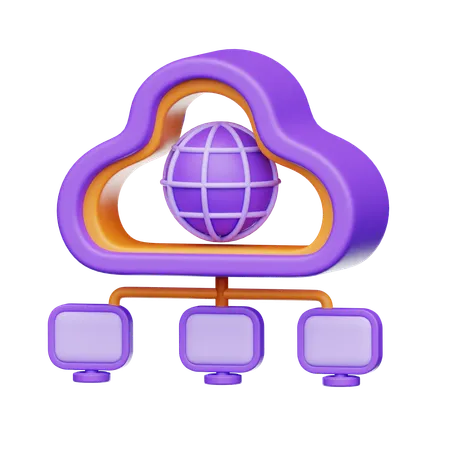 Welt-Cloud-Computing-Server  3D Icon