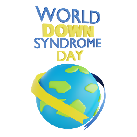 Welt-Down-Syndrom-Tag  3D Illustration