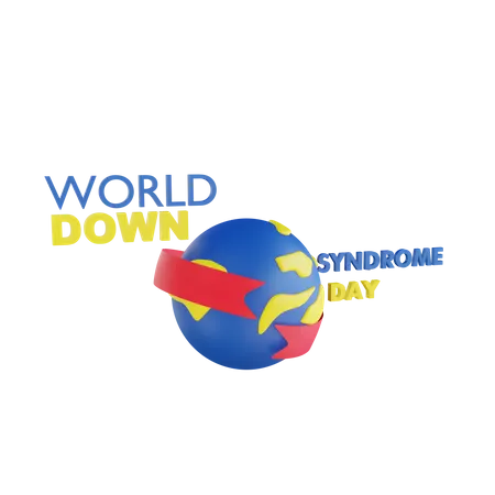 Welt-Down-Syndrom-Tag  3D Illustration
