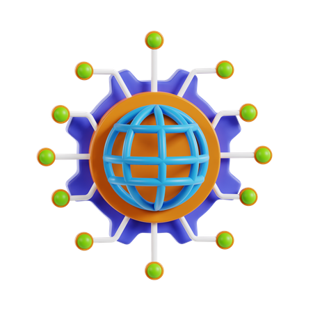 Weltnetzwerk  3D Icon
