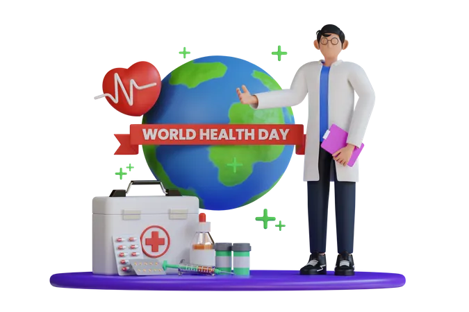 Weltgesundheitstag  3D Illustration