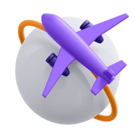 Weltweiter Flug  3D Icon