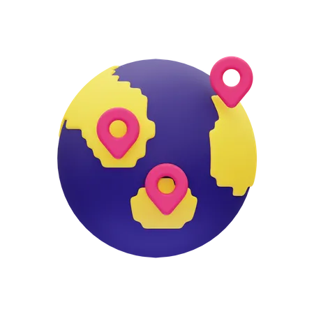 Weltweiter Standort  3D Icon